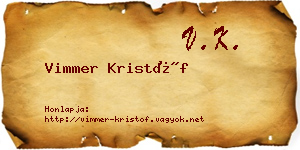 Vimmer Kristóf névjegykártya